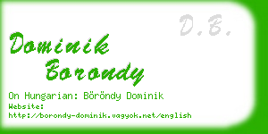 dominik borondy business card