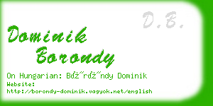 dominik borondy business card